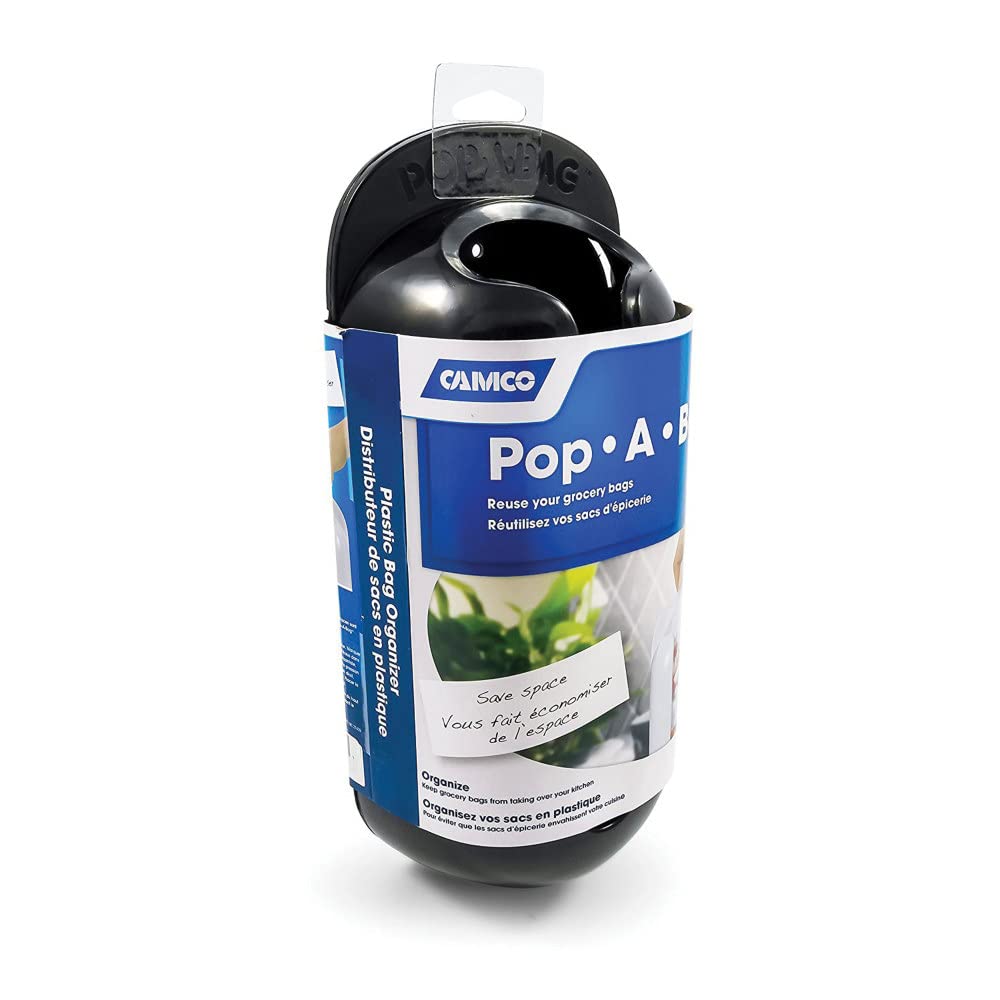 Camco Pop-A-Bag Plastic Bag Dispenser- Neatly Store and Reuse Plastic Grocery Bags, Easily Organize and Conserve Space in Your K