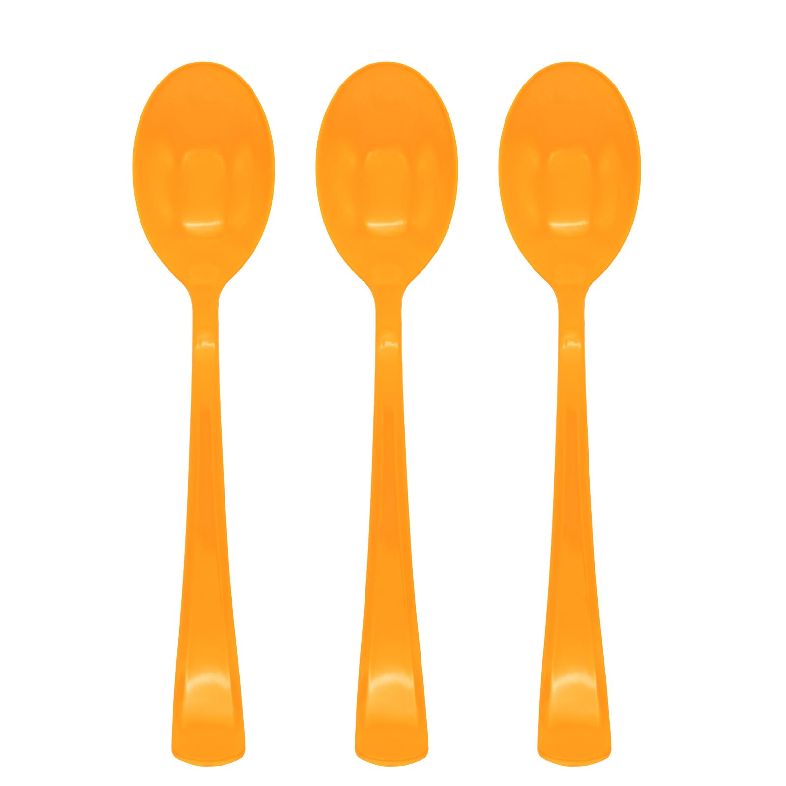 50 Pcs Orange Plastic Spoons Orange Plastic Silverware Disposable Cutlery Heavy Duty 50 Spoons for Birthday, Autumn, Halloween, 