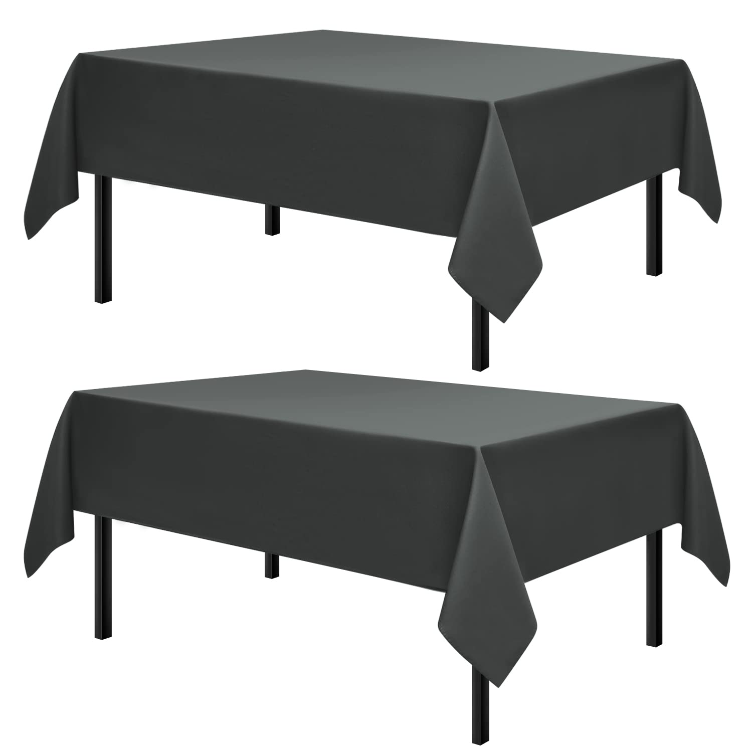 Romanstile Rectangle Tablecloth, 2 Pack 60 X 84 Inch, Stain And Wrinkle Resistant Washable Polyester Table Cover For Dining Tabl