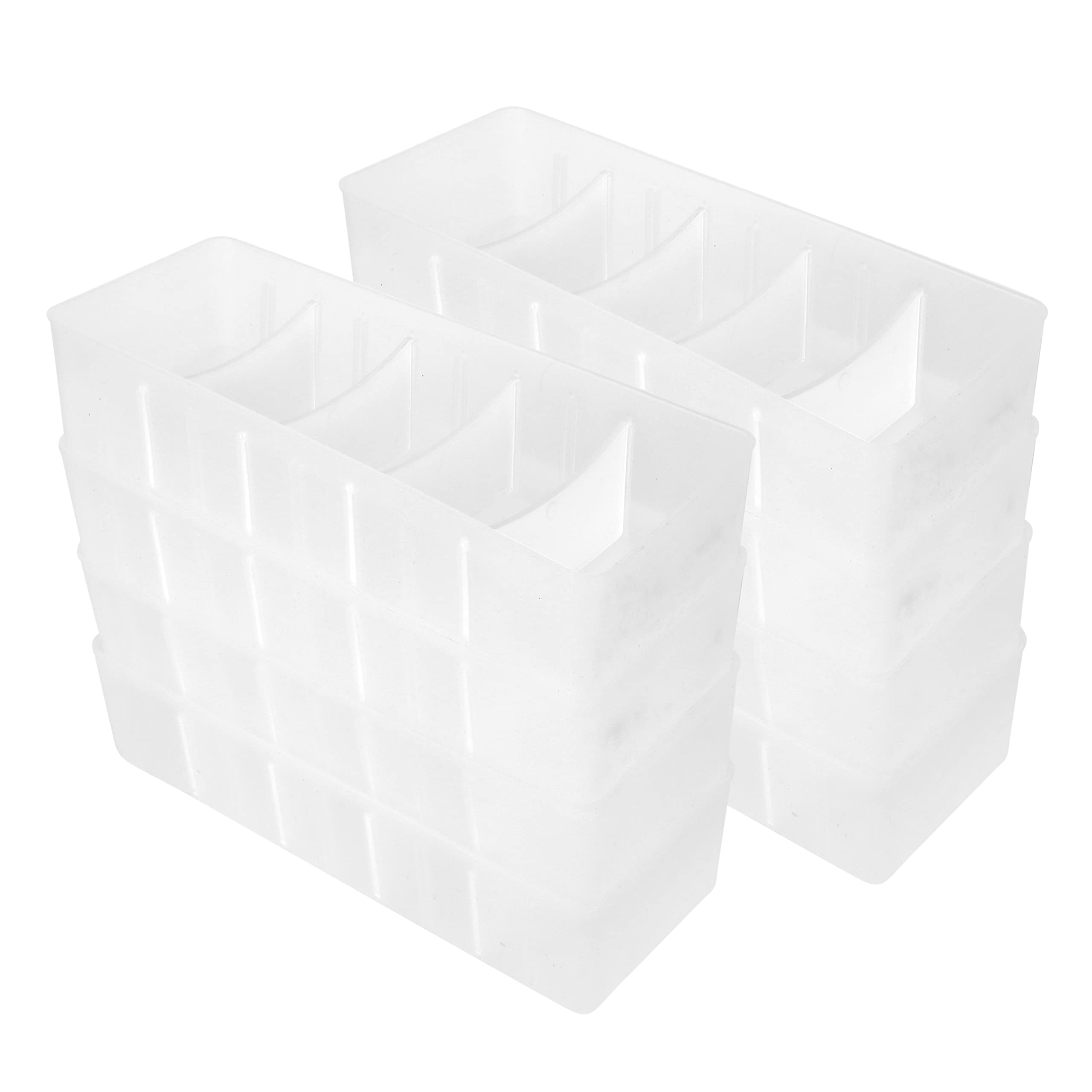 Cutting Edge Stackable Storage Drawer Organiser, White, Set Of 8