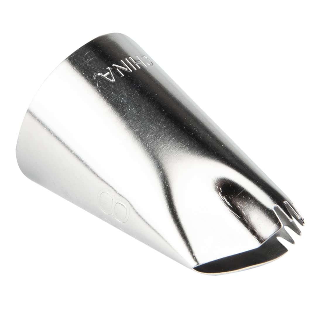 Restaurantware Pastry Tek Piping Tip 1 Reusable Ruffle Icing Tip - #88 Dent-Resistant Stainless Steel Pastry Tip Dishwasher-Safe