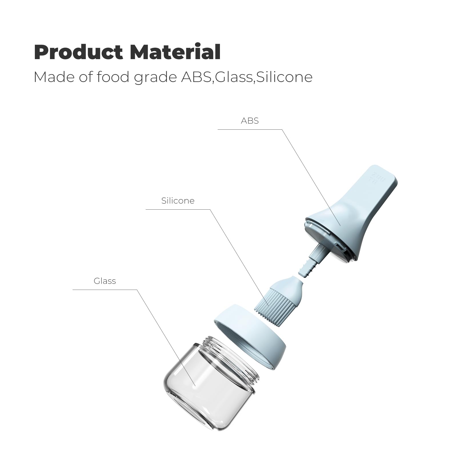 Zuutii Oil Dispenser With Silicone Brush For Cooking, Glass Oil Bottle With Heat Resistant Basting Brushes For Baking, Food Brus