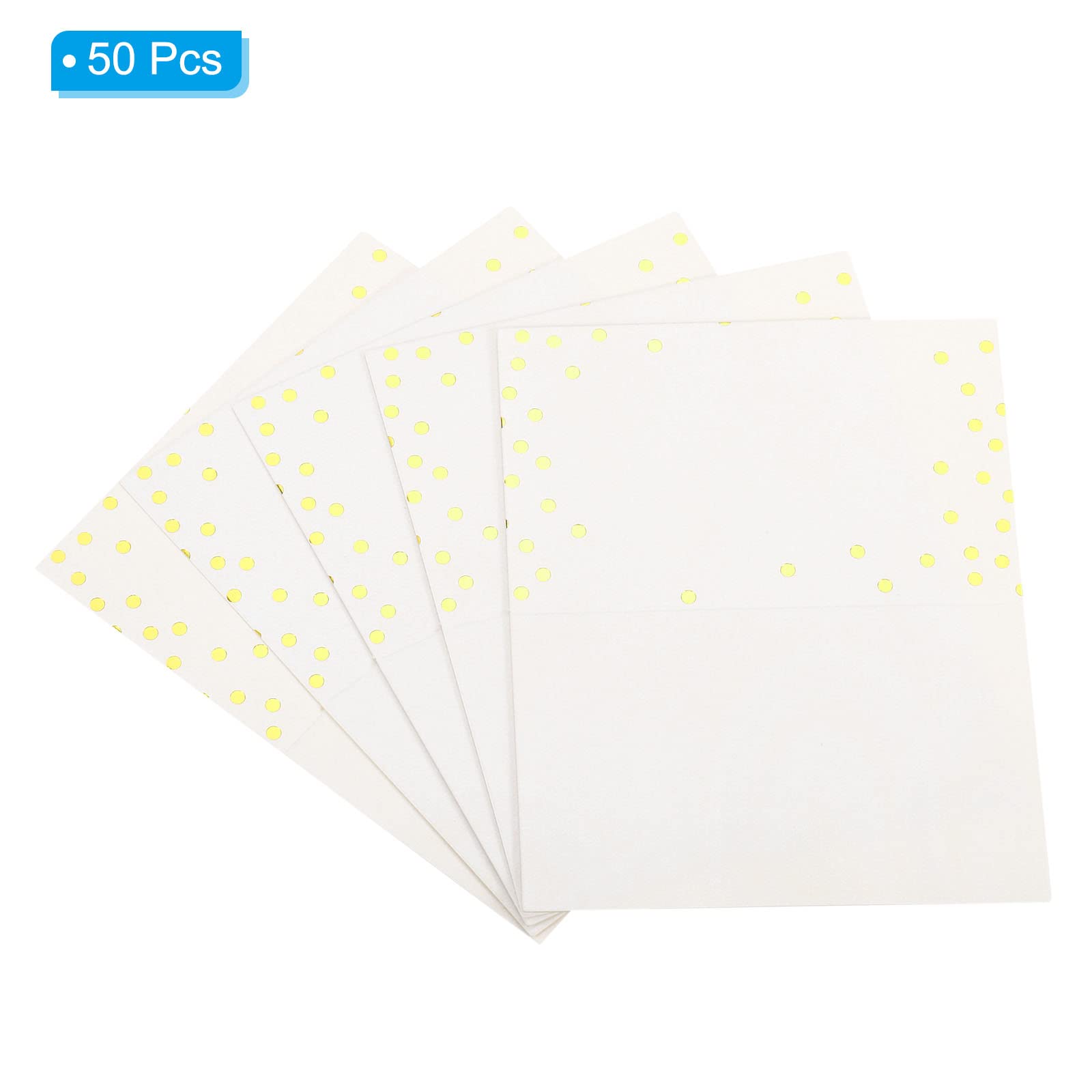 Patikil Tent Place Cards, 50Pcs Greeting Cards 4.48 X 3.51Inch Favor Decor Foldable Blank Card For Wedding Party Diy Table Name