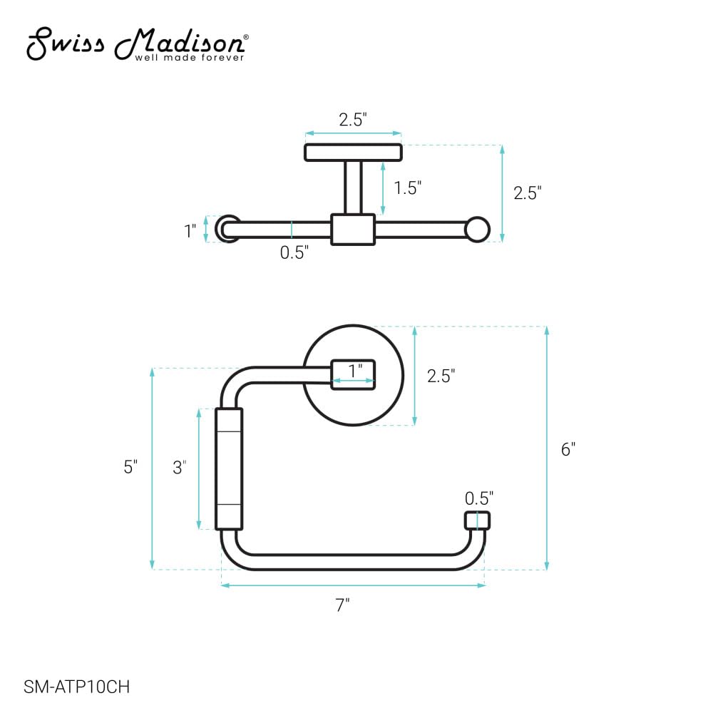 Swiss Madison Verre Acrylic Toilet Paper Holder In Chrome