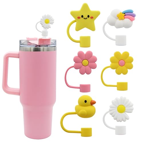 Straw Cover Cap for Stanley Cup Straw Topper Compatible for 30&40 Oz Tumbler with Handle 10mm 0.4in Dust-Proof Reusable Straw Tips Lids Straw Tip Covers for Christmas Gifts