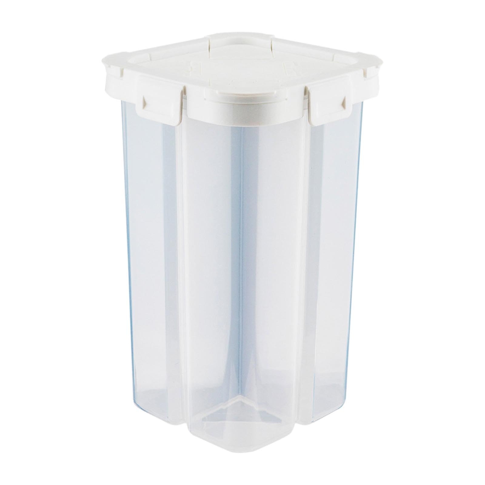 Myaddiction Rice Container 2.3L Clear Airtight Cereal Storage Container For Beans Grains White