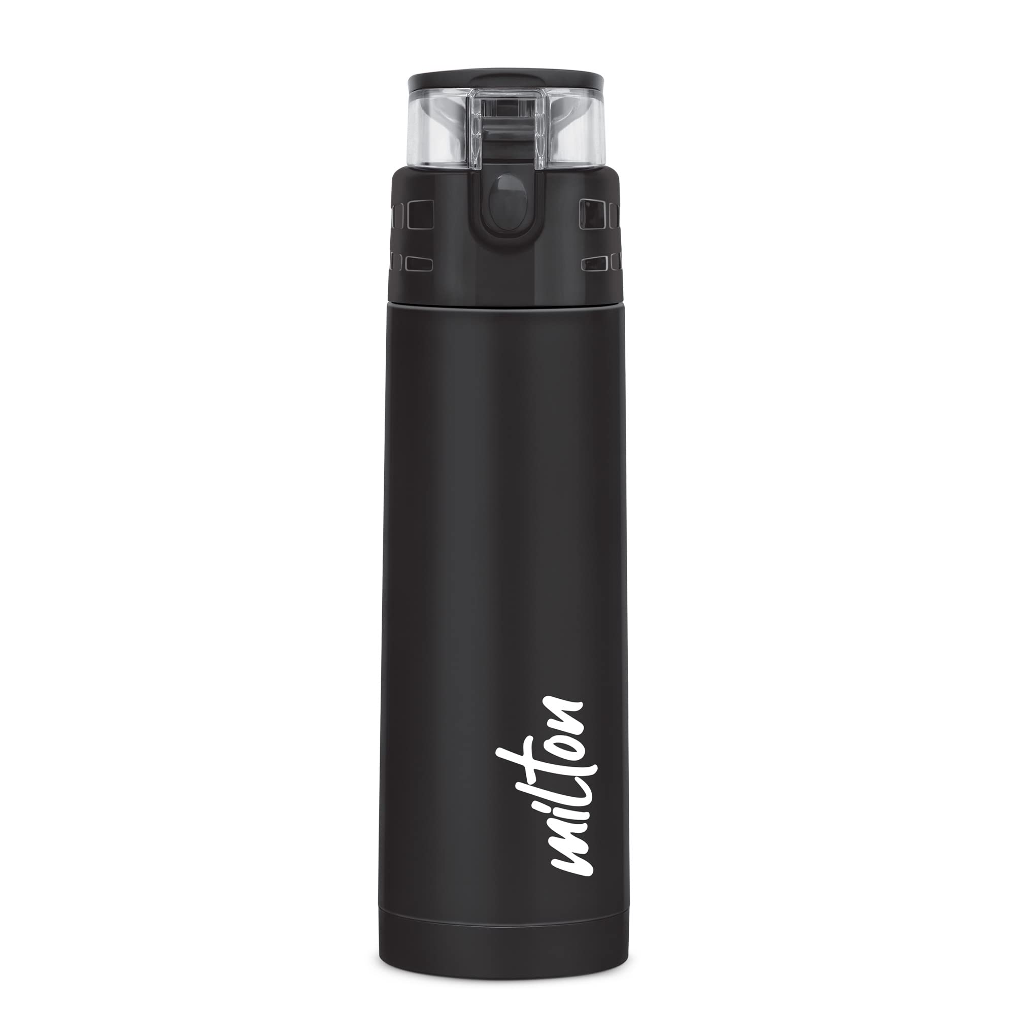 Milton Atlantis 400 Thermosteel Insulated Water Bottle, 350 Ml, Black | Hot And Cold | Leak Proof | Office Bottle | Sports | Hom