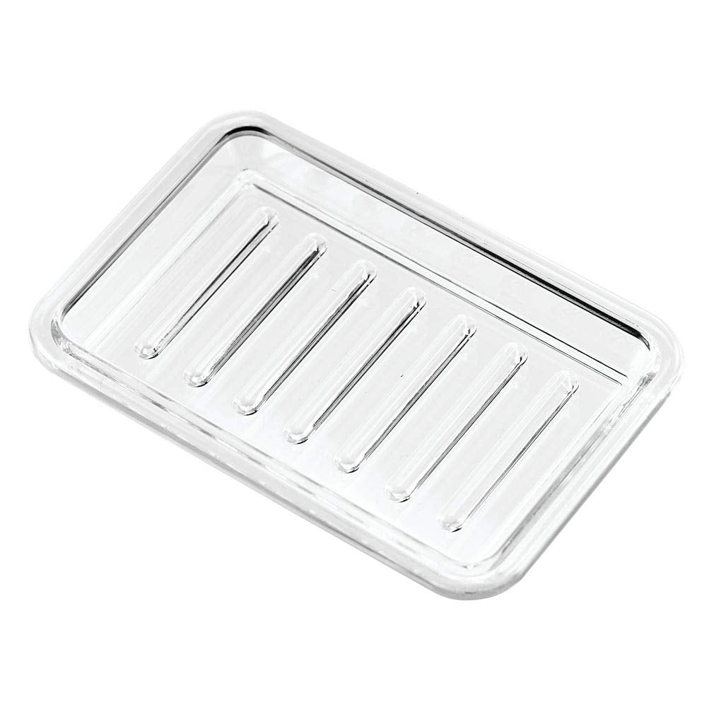 Idesign Royal Plastic Rectangular Soap Saver, Bar Holder Tray For Bathroom Counter, Shower, Kitchen, 3.5 X 5.25, Clear
