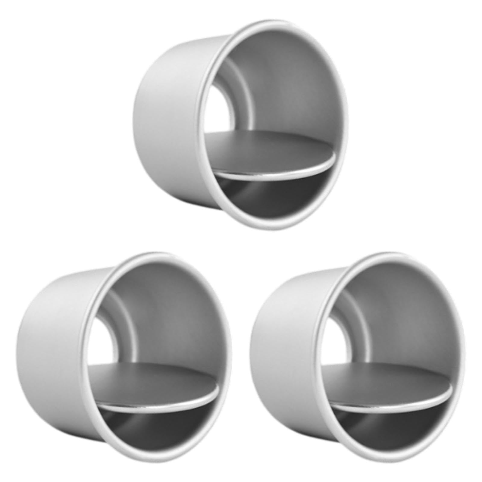 3X Aluminum Popover Pans 2inch Round Cake Tins for Birtyday Party Wedding