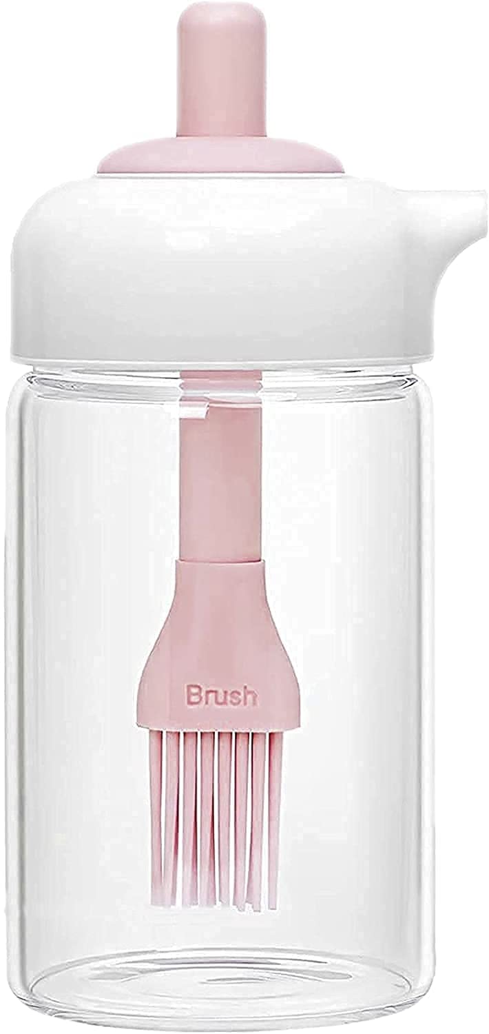 Acharaj 2 In 1 Glass Olive Oil Dispenser Bottle With Silicone Oil Brush For Kitchen Cooking, Frying, Baking, Bbq Pancake, Air Fr