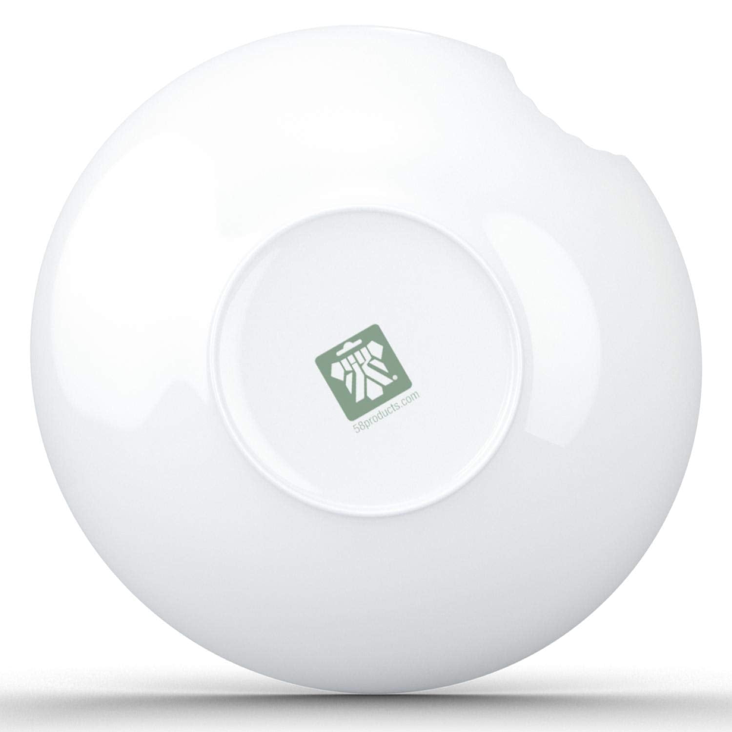 FIFTYEIGHT PRODUCTS TASSEN Porcelain Small Deep Plates With Bite Mark  7.1 Inch  White (Set of 2 Plates)
