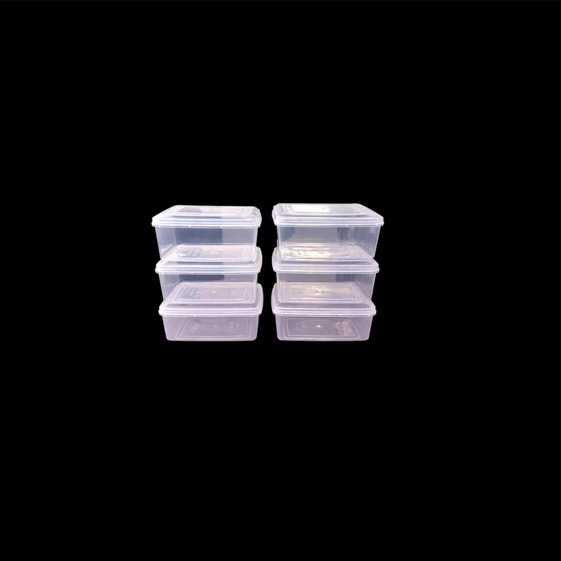 C.S.M Csm Storage Boxes Set Of 6, Clear Plastic Containers With Lids, Size 33