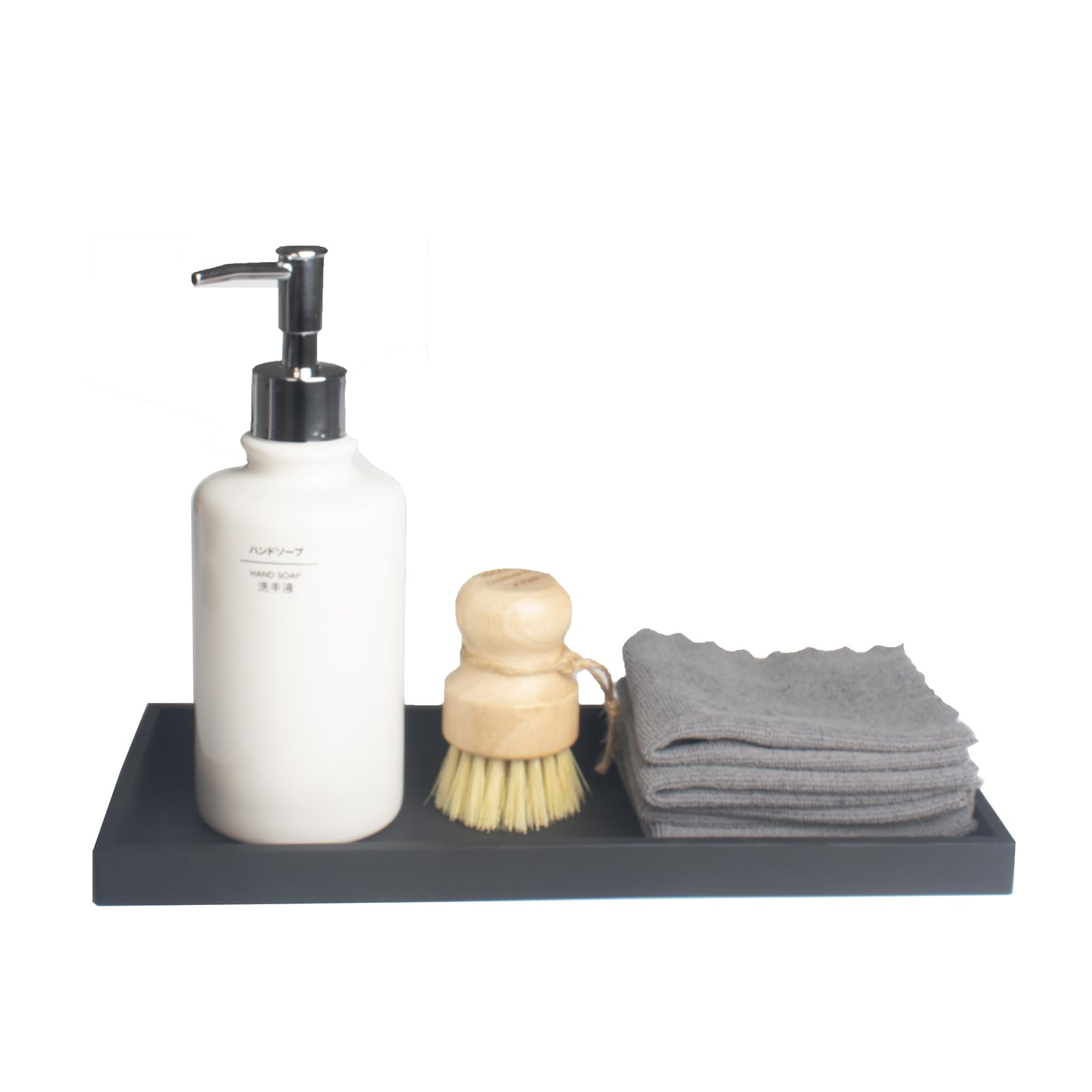 Dnc Bathroom Counter Tray, 11.8'' Silicone Vanity Tray, Kitchen Sink Soap Tray For Dish Holder Dispenser Countertop Toilet Tank