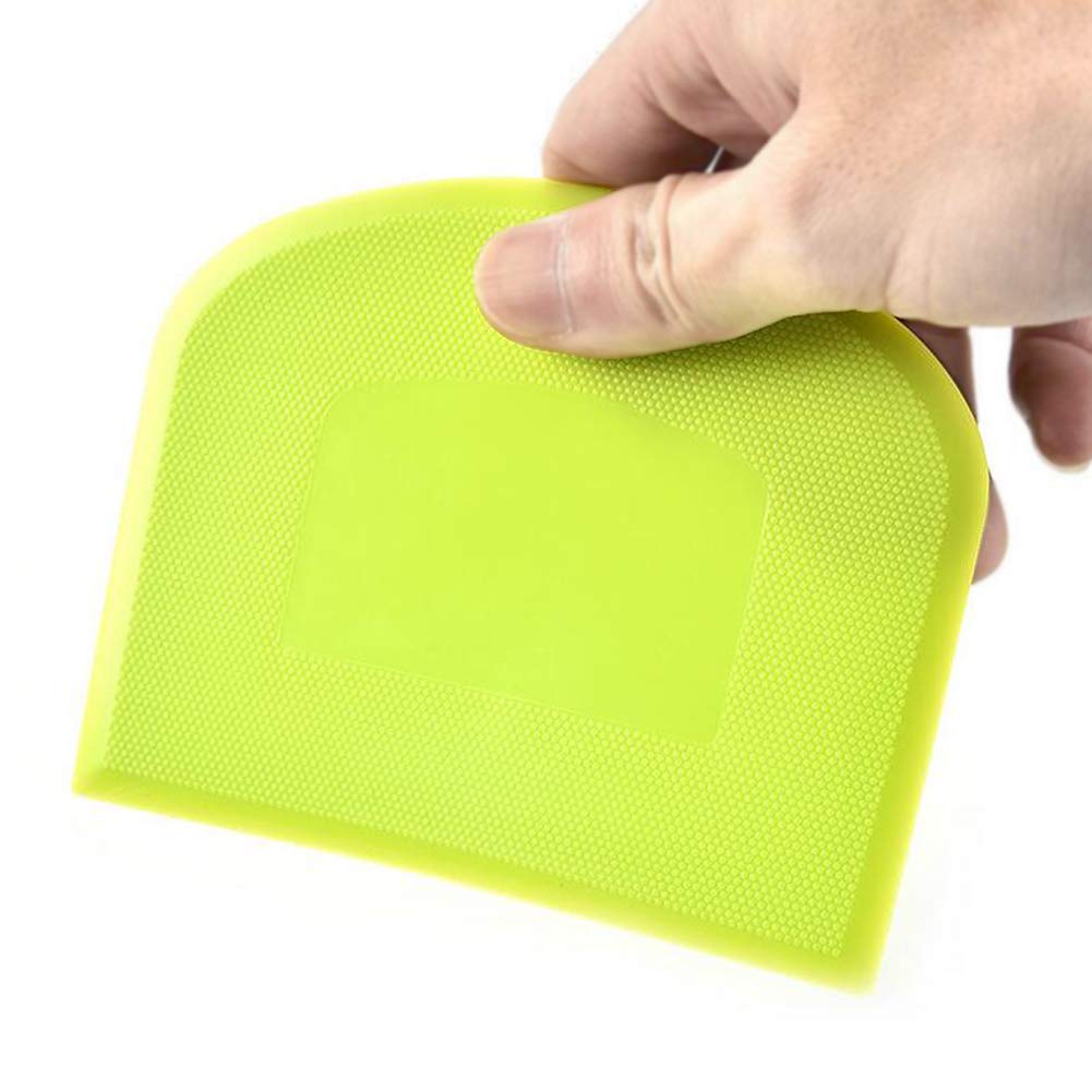 Lasenersm 2 Pieces Dough Scraper Bowl Food-Safe Plastic Dough Cutter Flexible Bench Multipurpose Food Scrappers For Bread Dough