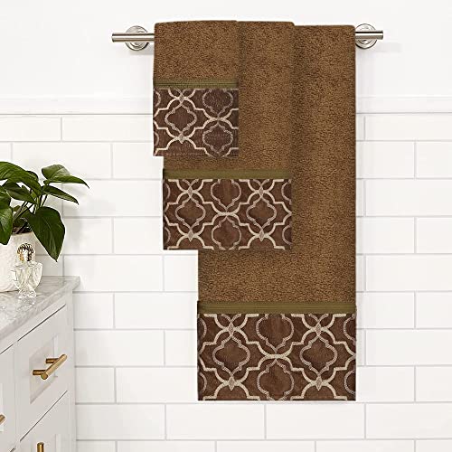 Zahari Home Spindle Modern Bathroom Towel Set 3 Piece Towel Bath Towel, Hand Towel And Wash Towel Classic Luxury Contemporary De