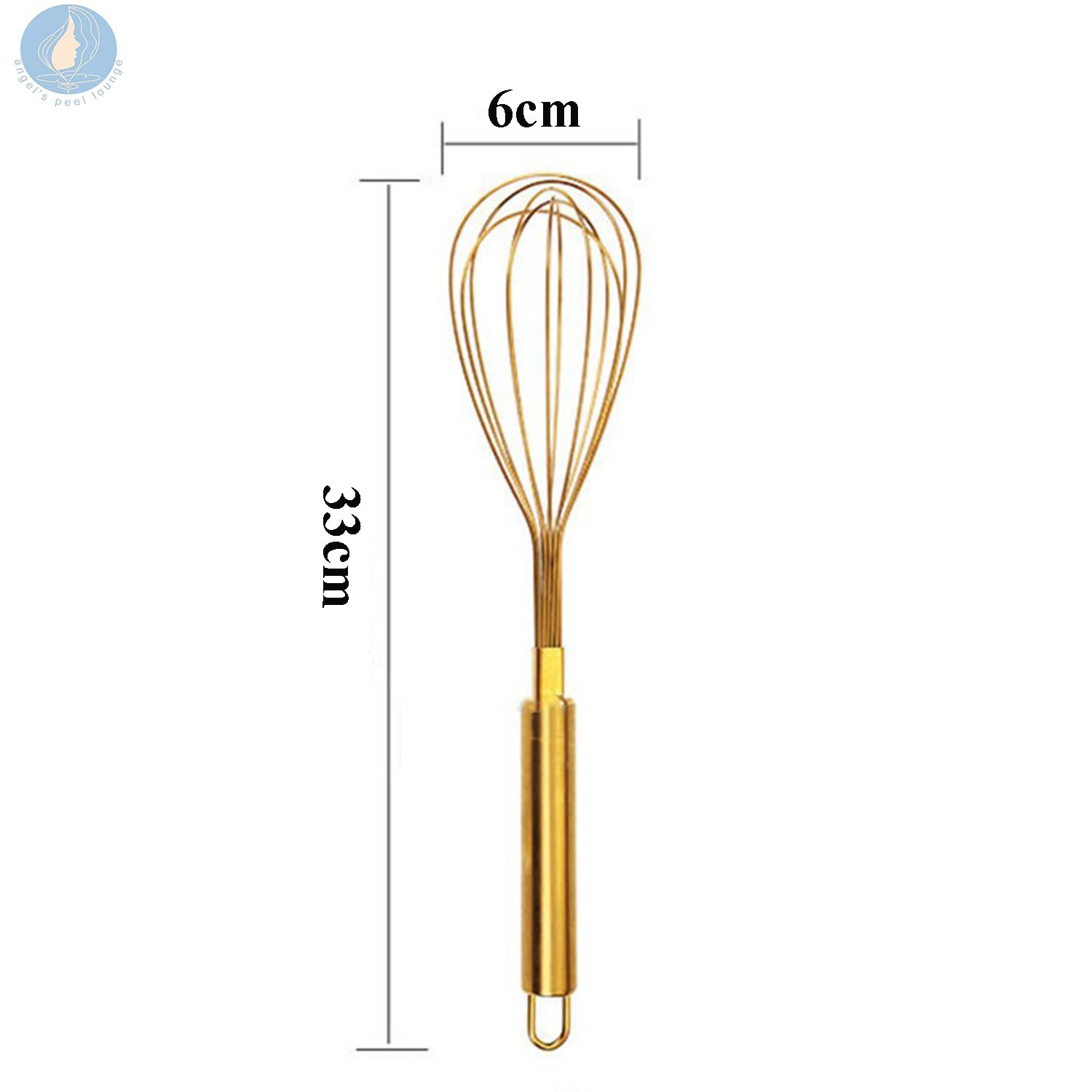 Angel'S Peel Lounge Hand Mixer- Stainless Steel Egg Whisk Gold Color- Ecofriendly Manual Egg Beater, Milk Frother, Hand Blender,