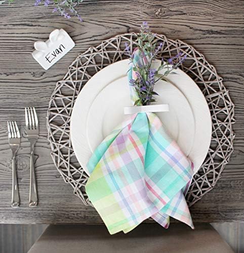 Auldhome Bunny Napkin Rings (Set Of 4); Easter And Holiday Rabbit Ear Wooden Napkin Rings