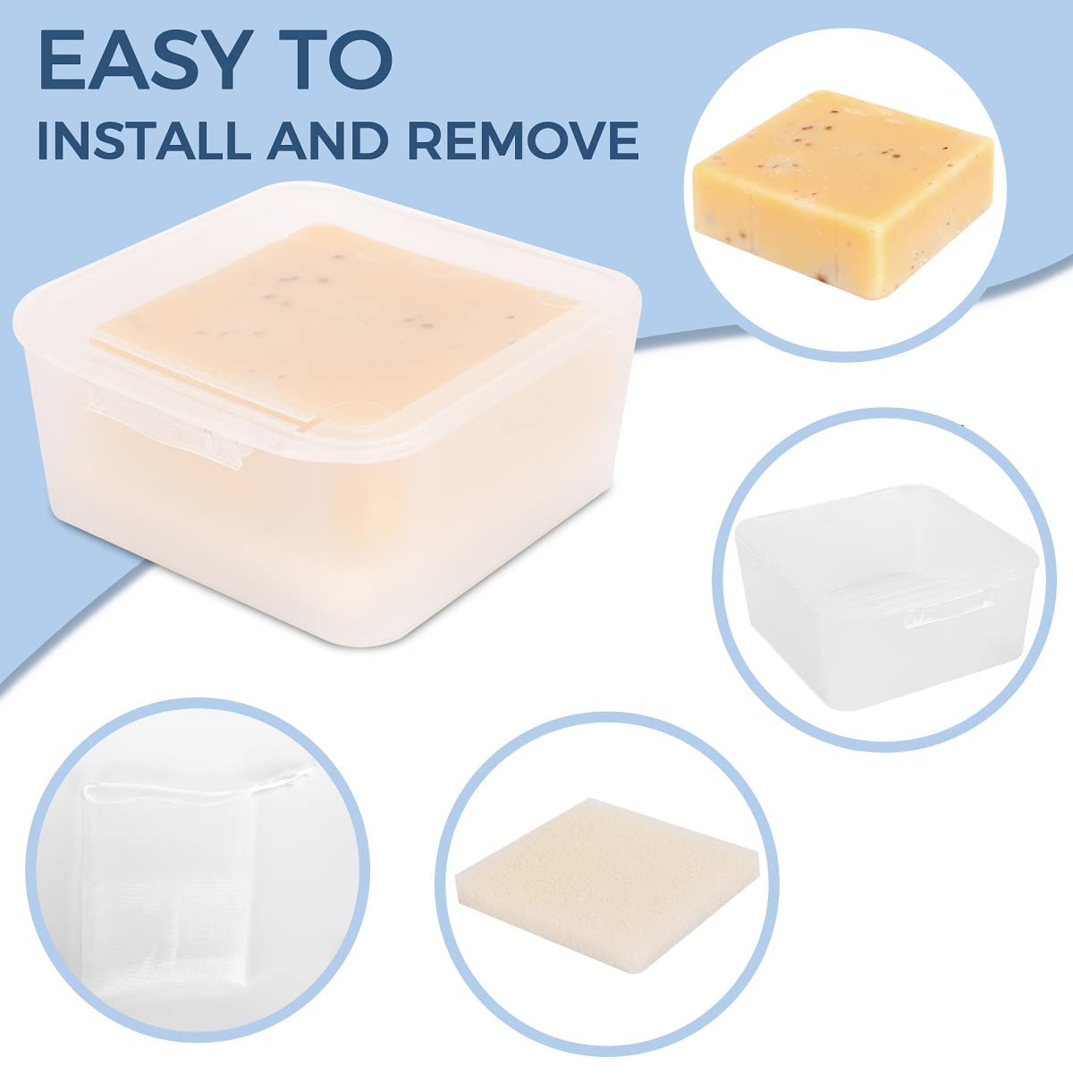 Square Travel Soap Container, Vonpri Soap Dish Shower Square Soap Holder Bar Soapbox Case Soap Saver For Bathroom Travel Gym Cam