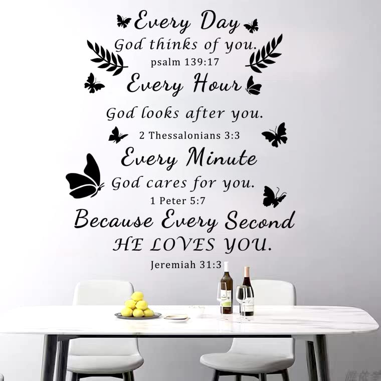 Bible Verse Wall Stickers Inspirational Wall Decal Vinyl Quote Bible Sticker Christian Praise God Religious Peel And Stick Wall