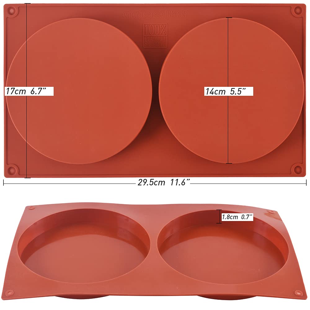 Ionegg Round Cake Pans, 5.4 Inches Silicone Molds For Baking, Nonstick & Quick Release Baking Pans For Layer Cakes, Cheese Cakes