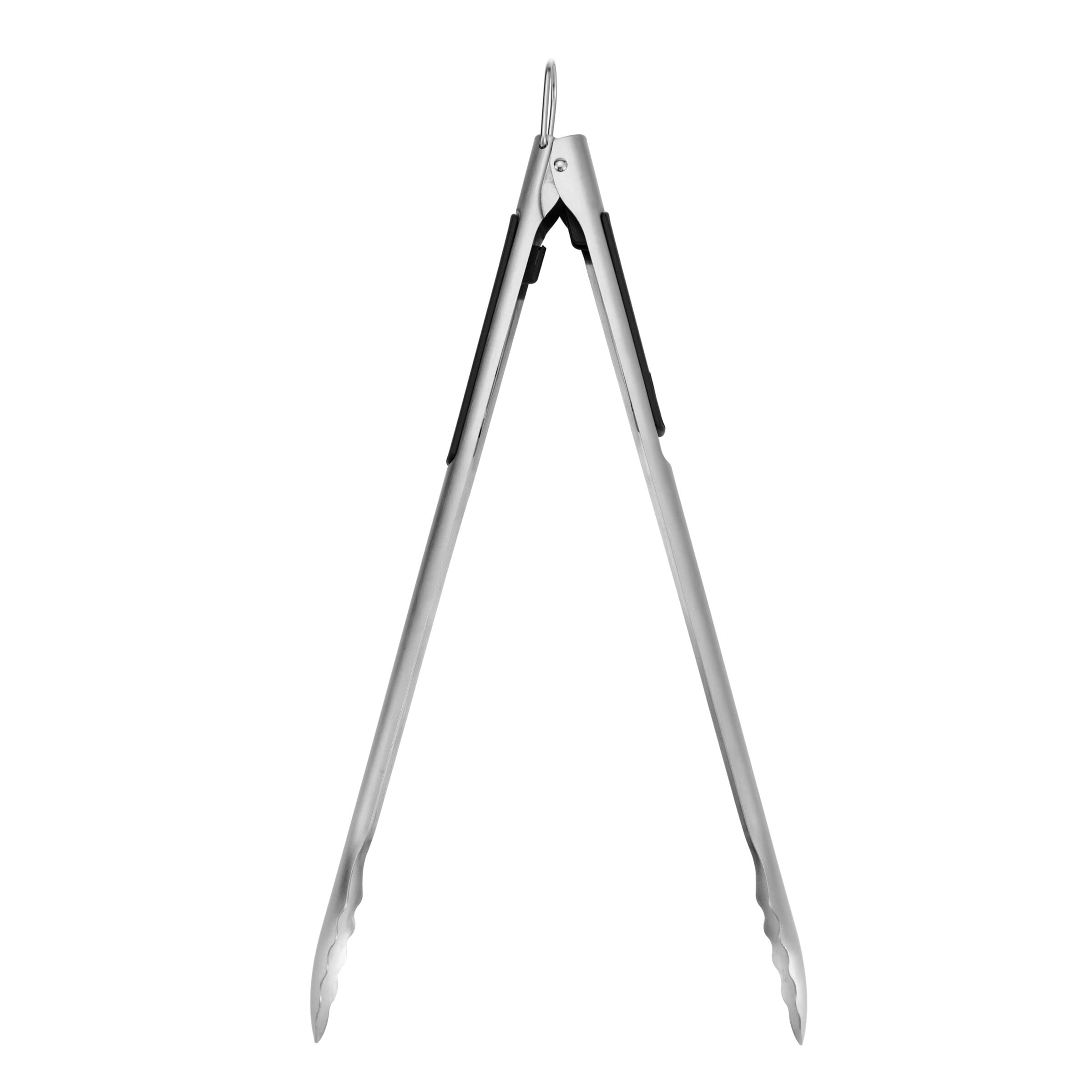 Farberware Barbeque One Handed Slide Locking Tong With Scalloped Edge, 16 Inch, Stainless Steel