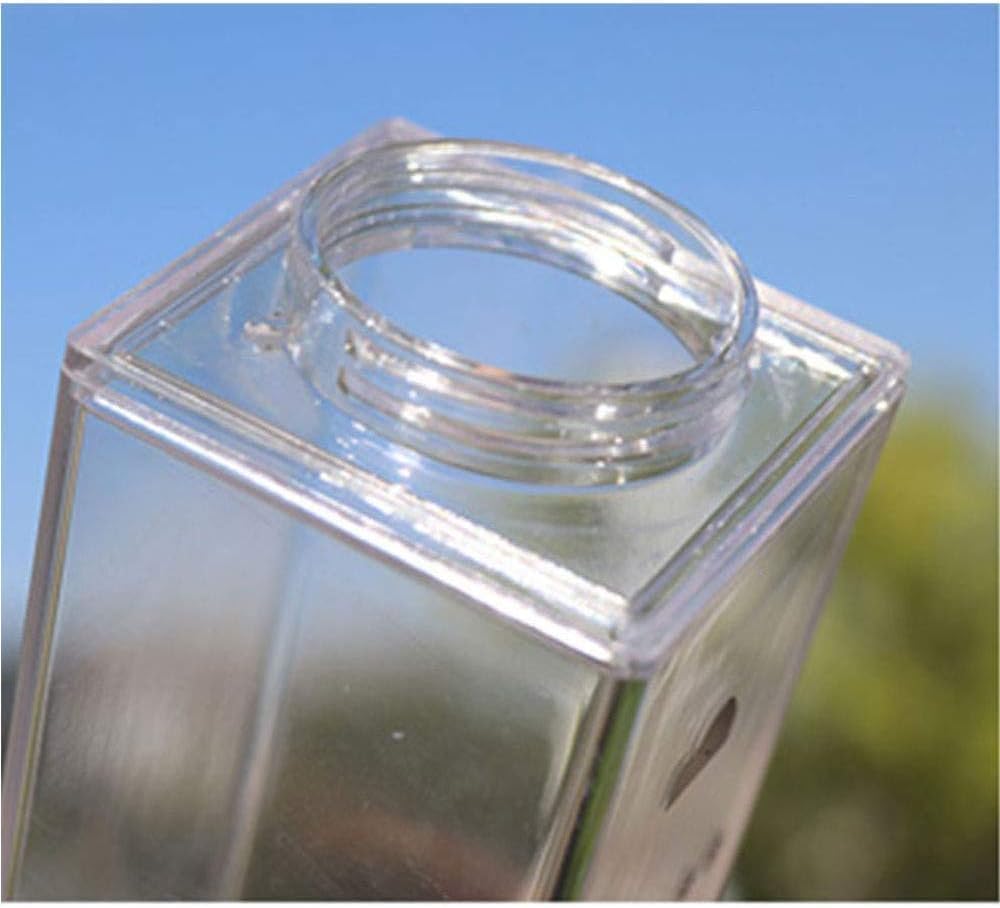 Corvelia 500Ml/17Oz Cute Clear Milk Carton Water Bottle Portable Drinkware For Outdoor Climbing Tour Or Camping