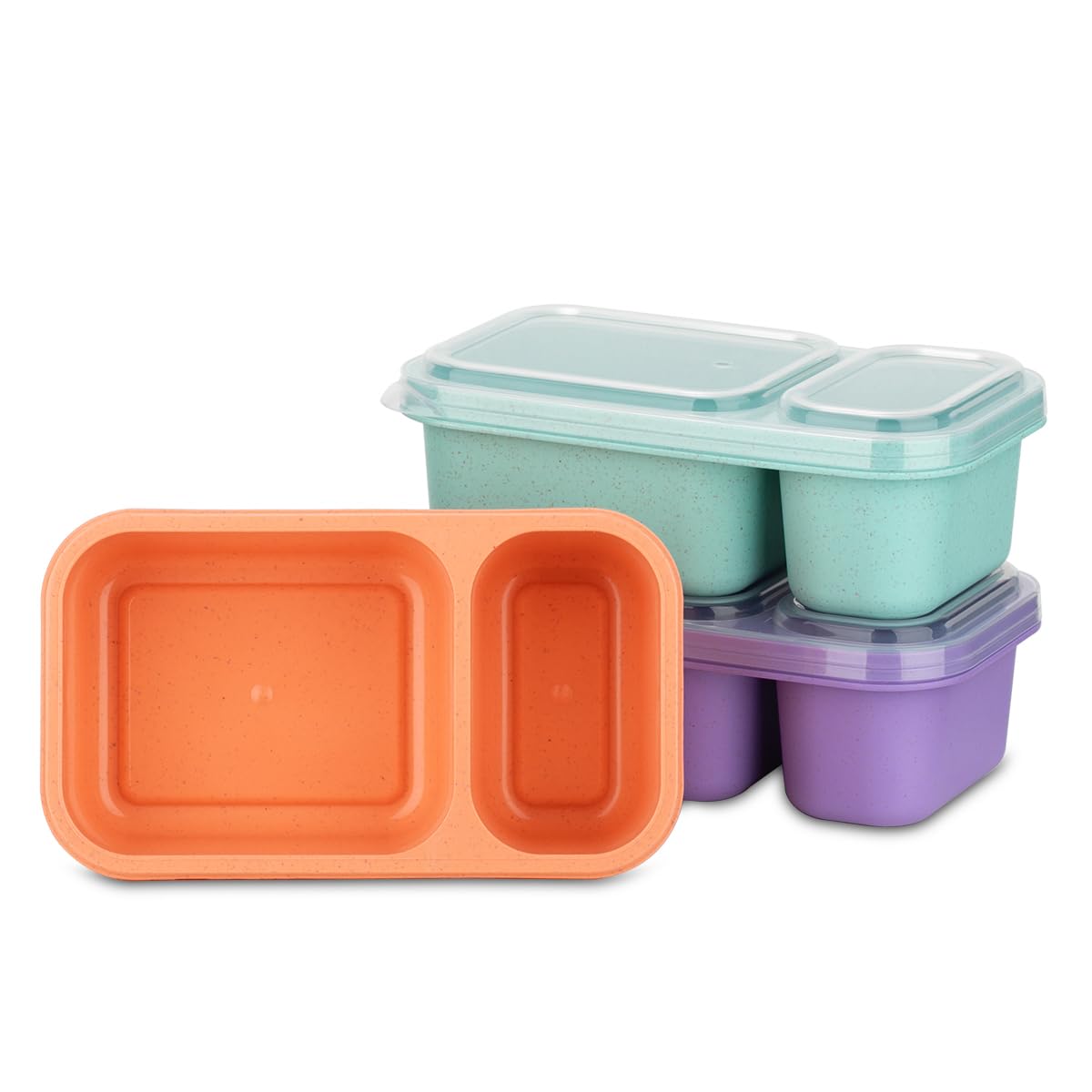 2Compartment Reusable Snack Containers with Lids Reusable Snack Packs