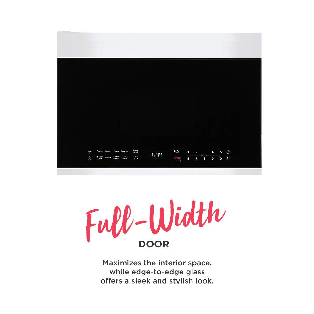 Frigidaire 1.4 Cu. Ft. Compact Over-The-Range Microwave In White With Automatic Sensor Cooking