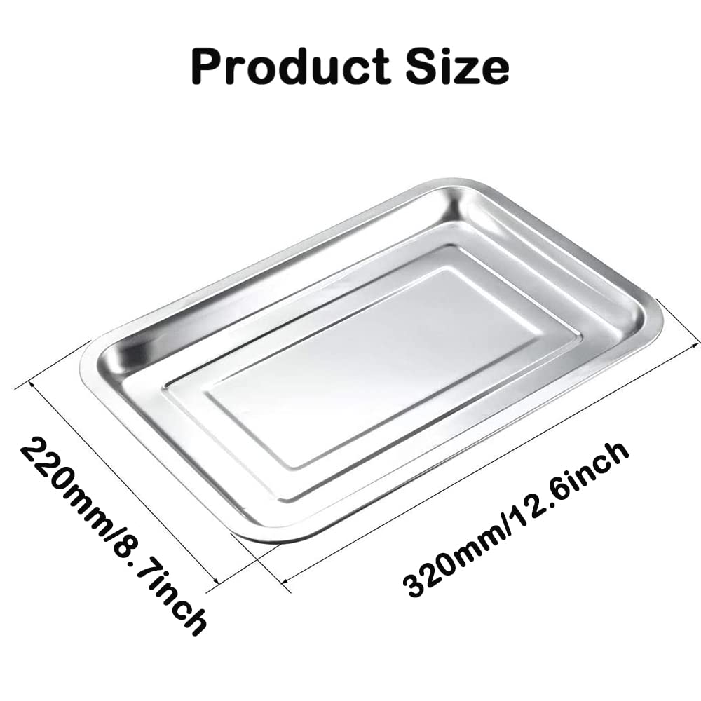 Utoolmart Grill Pan, 320Mmx220Mm Stainless Steel Baking Sheet Pan, Thickened Barbecue Grilling Plate For Small Or Delicate Foods