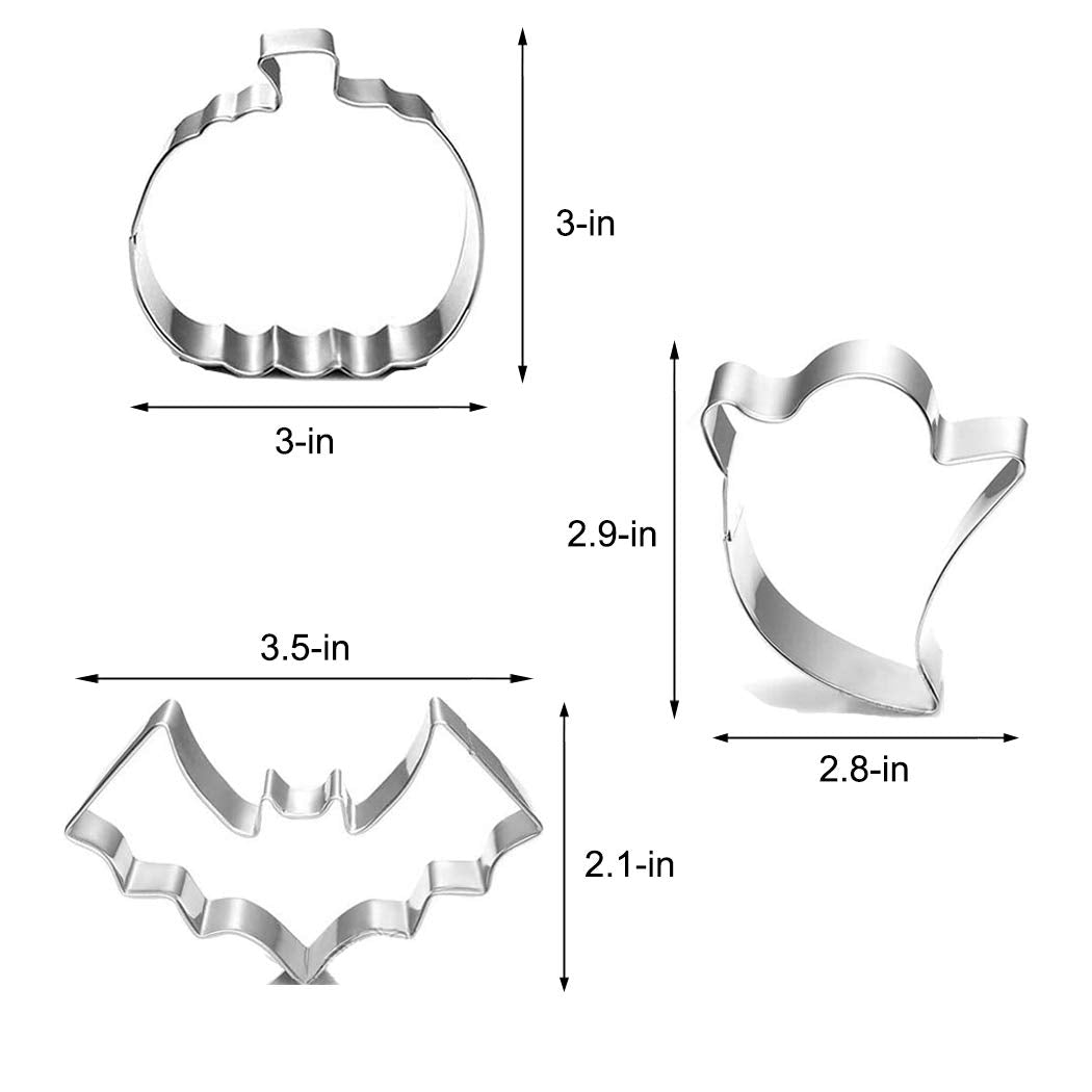 Halloween Cookie Cutters - 5 Pieces Cookie Cutters Shape - Pumpkin, Bat, Ghost, Cat And Witch Hat Shapes For Halloween Food Part