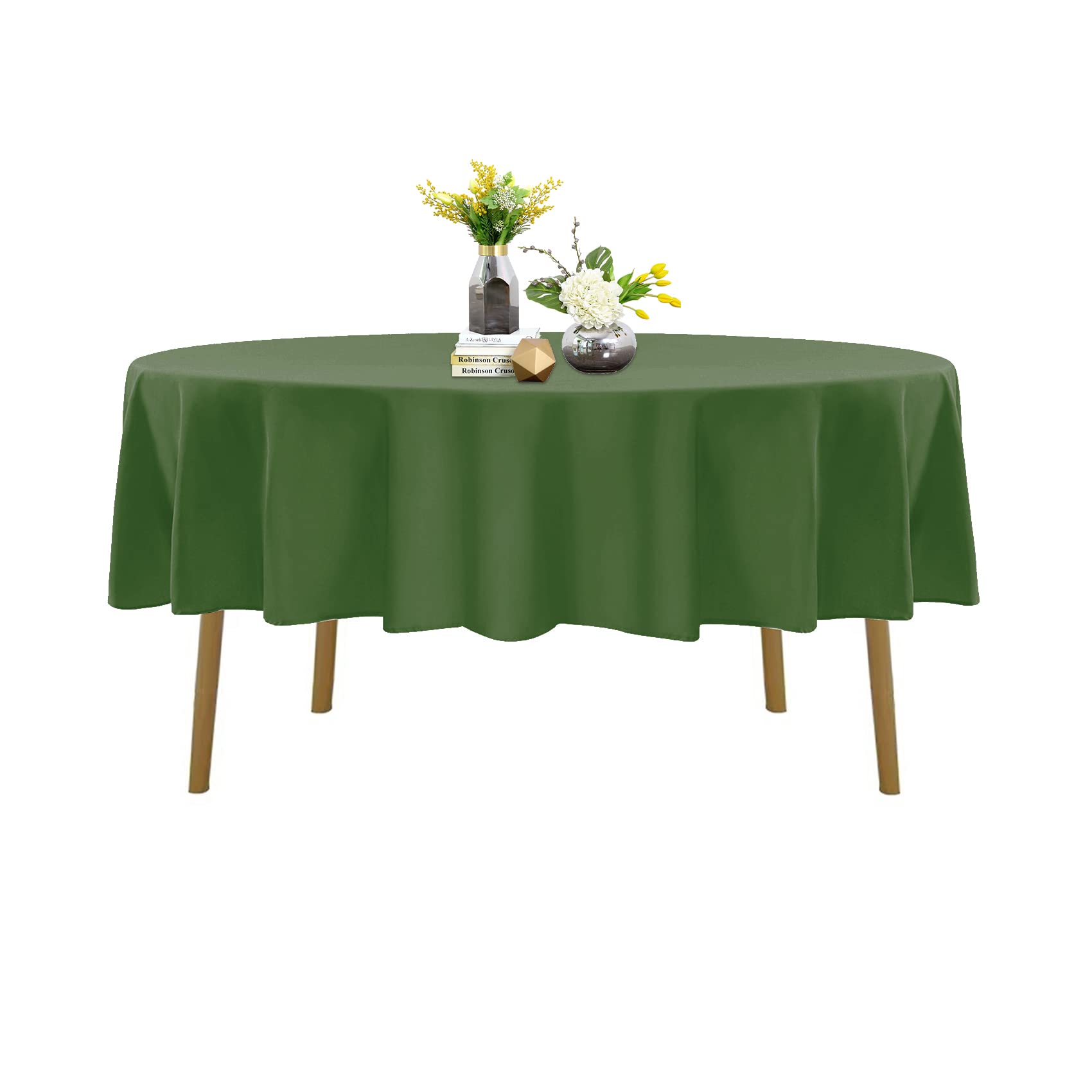 Round Tablecloth - 90 Inch Round Tablecloth - Stain And Wrinkle Resistant Washable Polyester Table Cloth, Decorative Fabric Tabl