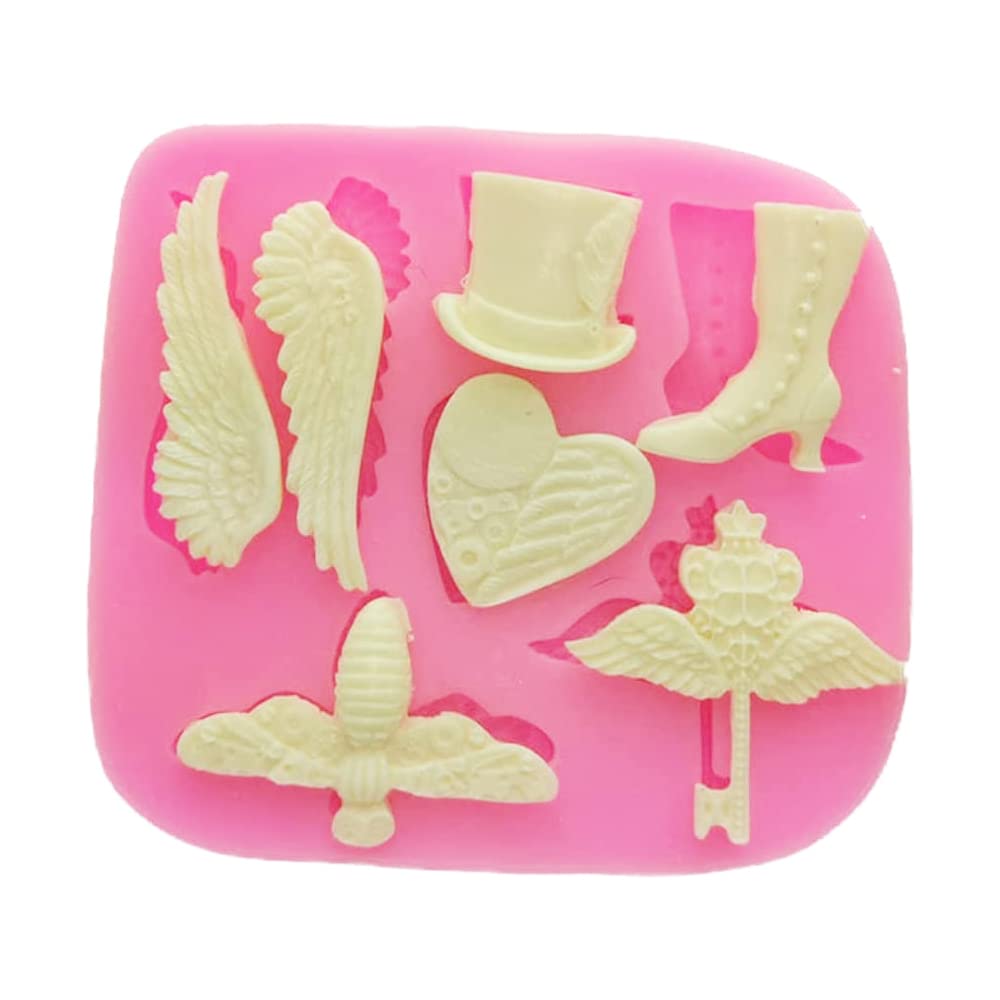 Cestony Magic Fairy Tale Series Angel Wing Hat Shape Silicone Molds For Diy Cake Fondant Biscuit Cookies Soap Sugar Pudding Choc