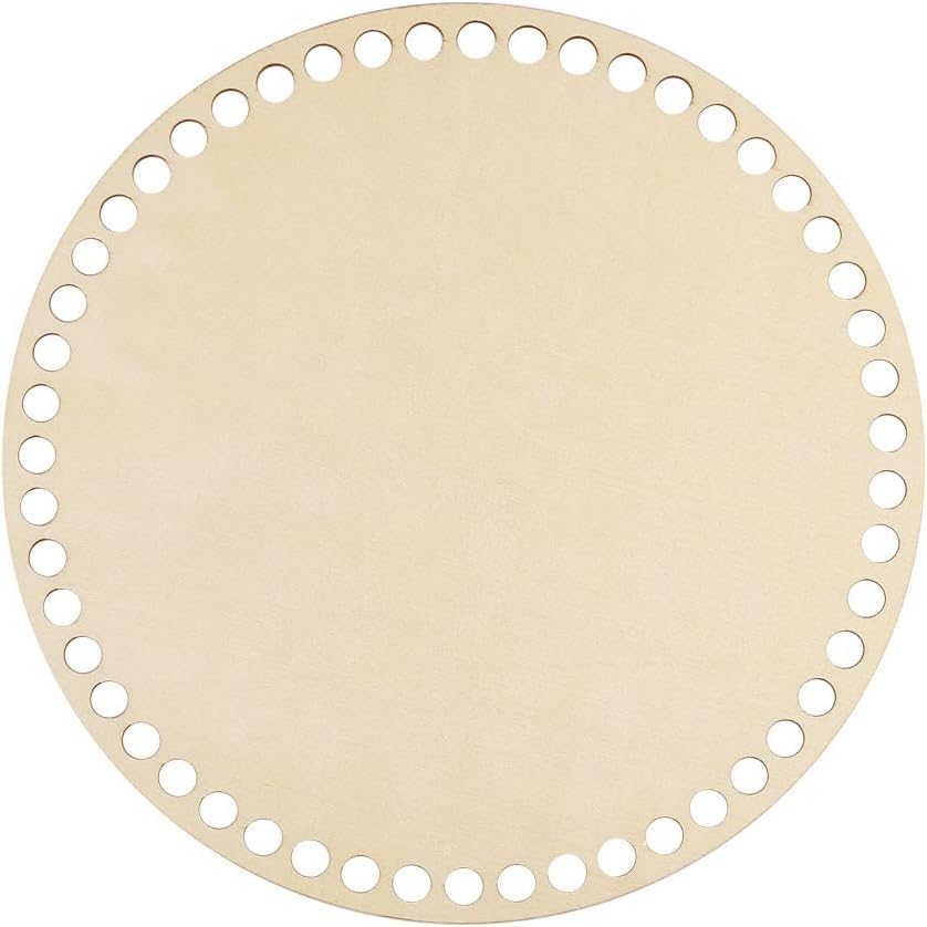 Haoser Pack of 6 Basket Bottom for Crochet Unfinished Wooden Round Weaving Knitting Base for Crafts|Wooden Bottom for Crochet Ba