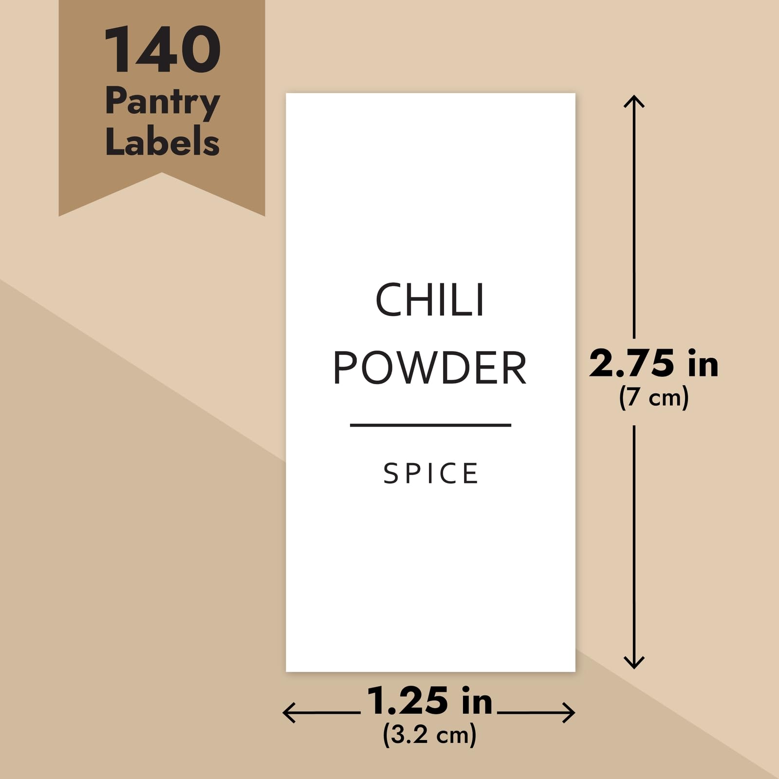 Talented Kitchen 140 Minimalist Spice Jar Labels - Preprinted Waterproof Organization Stickers - Black Text Seasoning Labels for