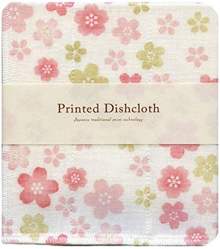 Nawrap Printed Dishcloths Set Of 3, Japanese White-Eye + Clover + Flower