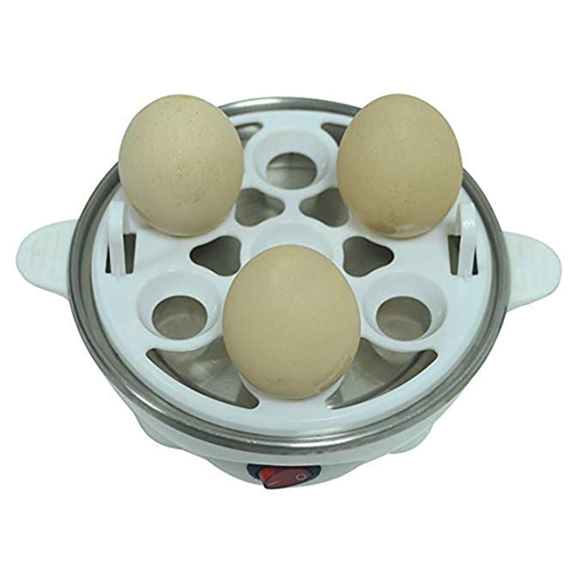 Leoyee Egg Cooker Electric Egg Poacher Egg Steamer Boiled Poached Rapid Egg Cooker With Automatic Shut Off, Soft, Medium, Hard-B