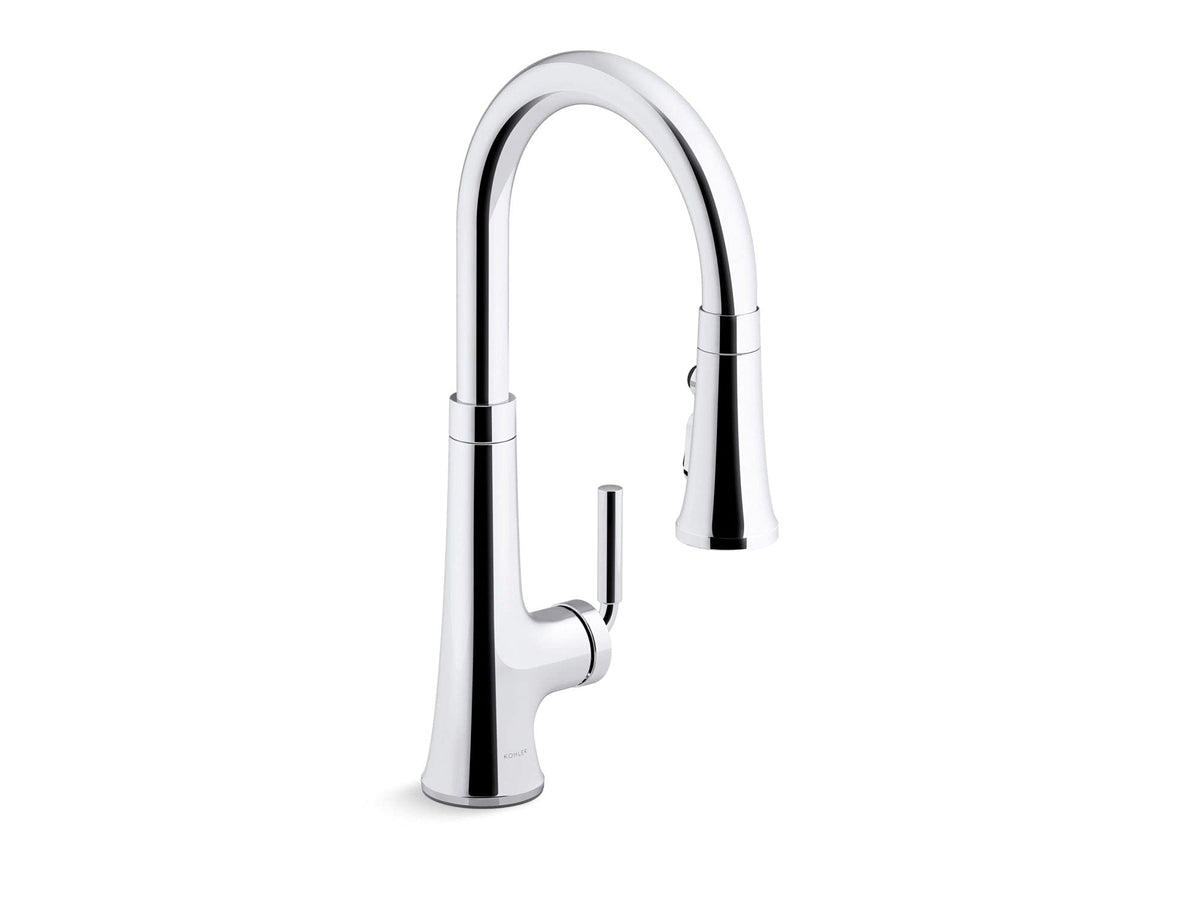 Kohler 23764-Cp Tone Pull Down Kitchen Faucet, Kitchen Sink Faucets With Pull Down Sprayer, Polished Chrome