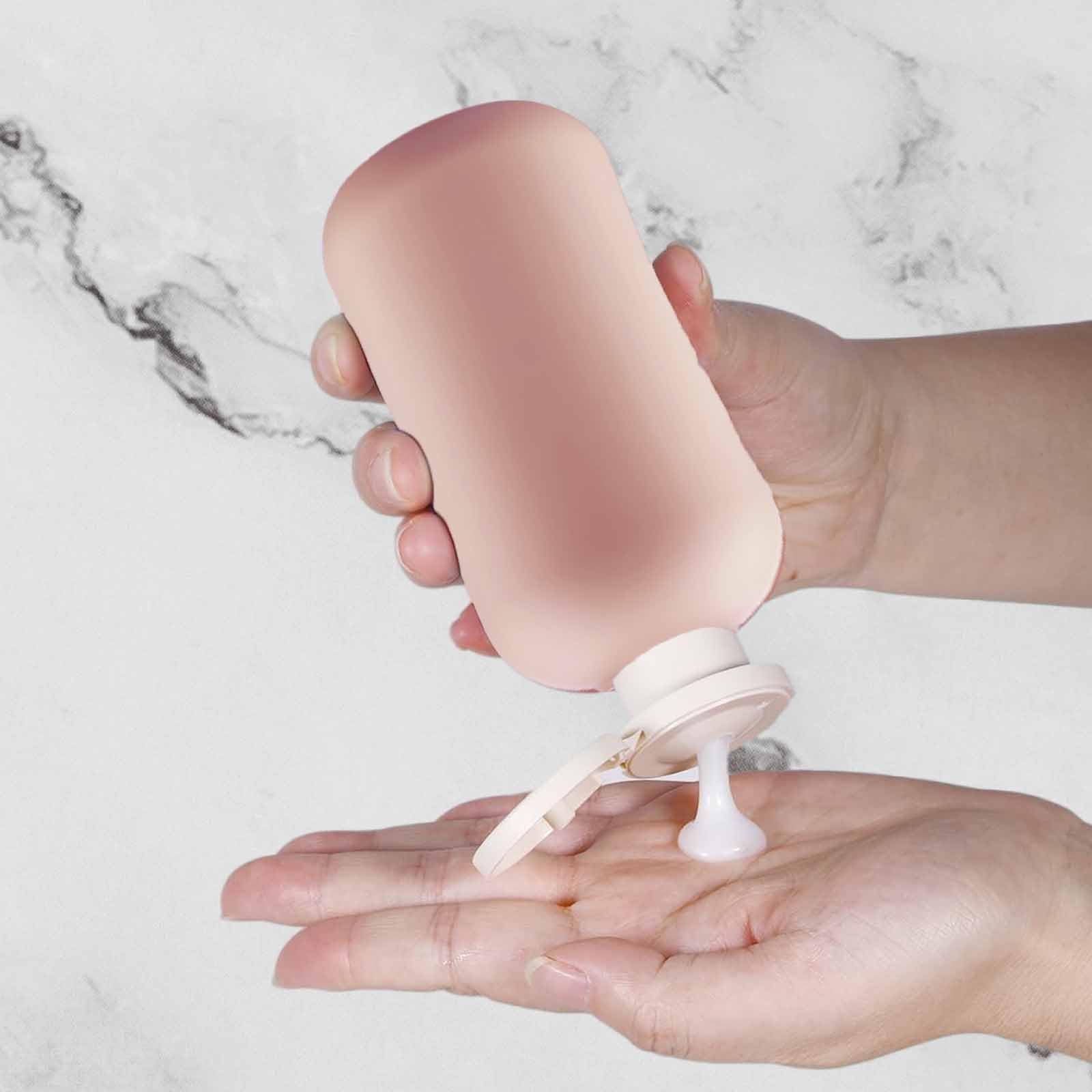 TMXAOK 2 Pieces Squeeze Bottles with Flip Cap, Large Empty Refillable Plastic Leak Proof Travel Bottles Travel Accessories for S