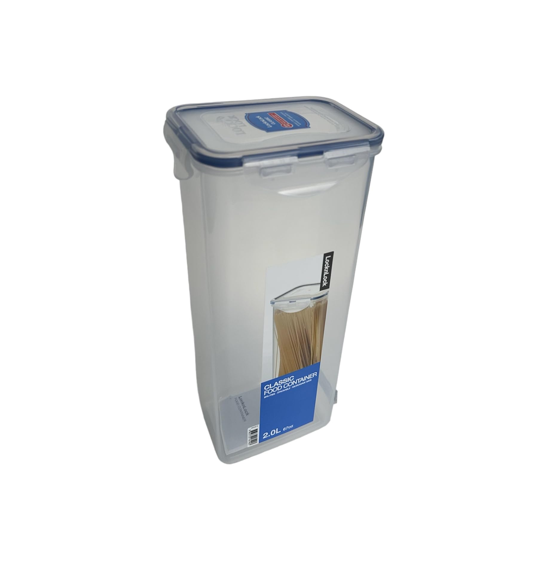 Locknlock Easy Essentials Pantry Airtight Rectangular Tall Food Storage Container, Pasta Box 68-Oz/ 8.5-Cup