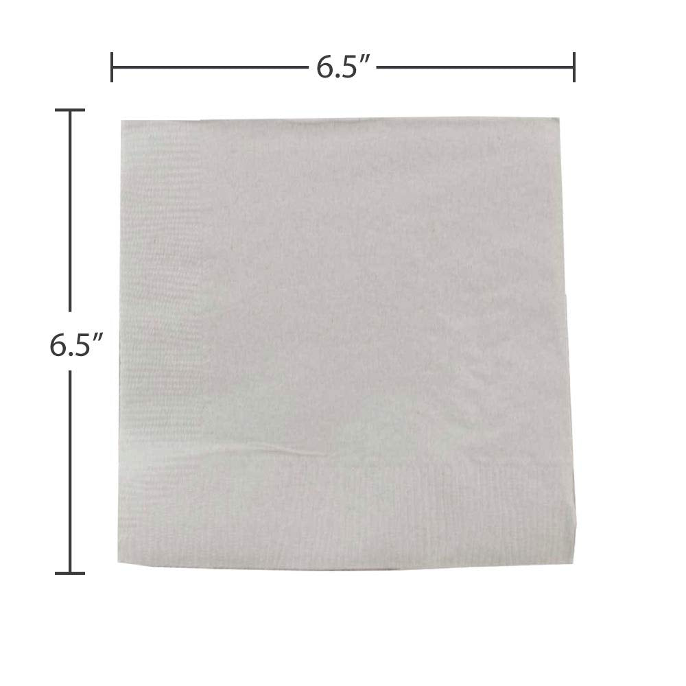 Jam Paper Medium Lunch Napkins - 6 1/2 X 6 1/2 - Silver - 50/Pack