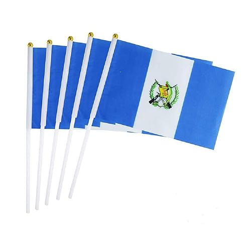 Guatemala Flag Guatemalan Small Stick Mini Hand Held Flags Decorations 1 Dozen (12 Pack)