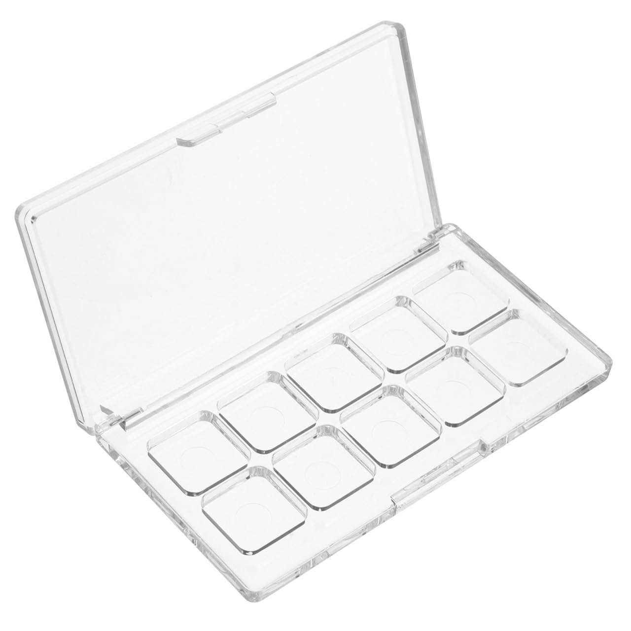 Beavorty Clear Refillable Makeup Palette Box Transparent Eyeshadow Palette Organizer with Divided Compartments for Lipstick Blus