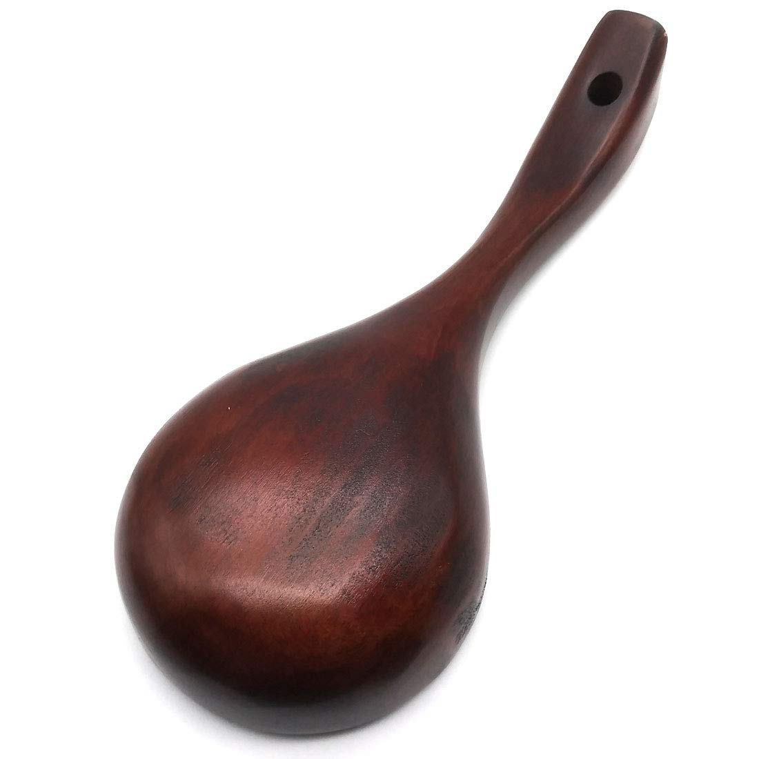 8 Inch Multipurpose Wooden Scoop Spoon Ladle With Short Handle Dark Brown Wood