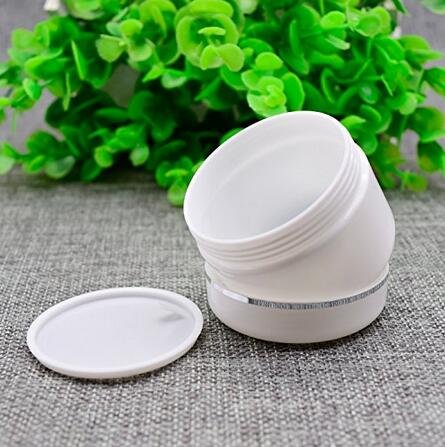 Ericotry 6Pcs White Plastic Jar With Dome Lid 8 Oz (250G) Portable Refillable Cosmetic Makeup Face Cream Lotion Jar Lip Balm Lot