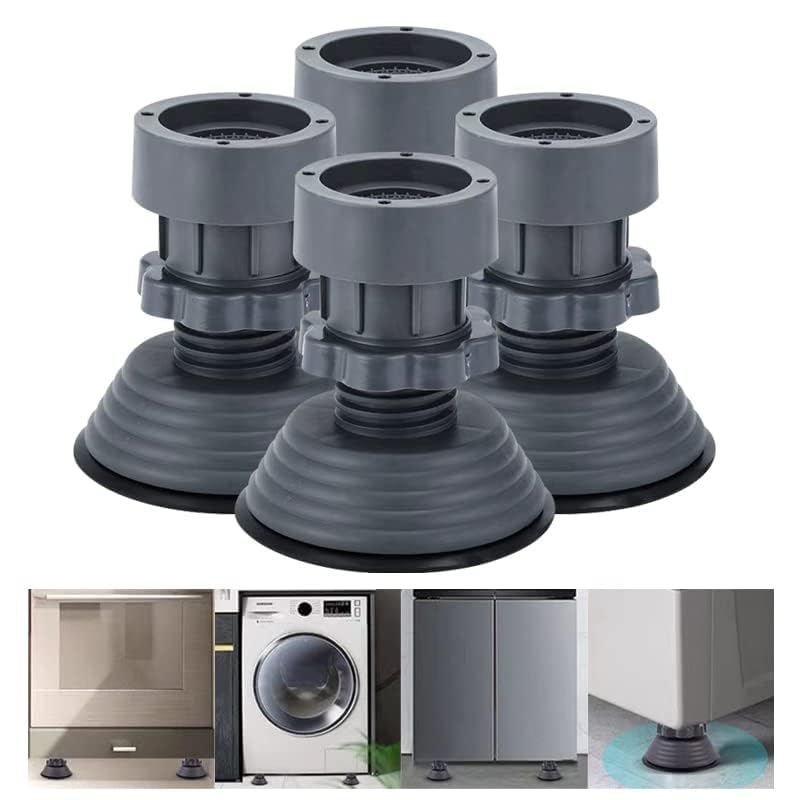 Cool Bit Pack Of 4 Washing Machine Vibration Pads, Floor Trays, Refrigerator Stand, Washing Machine Stand,Height Adjustment Feet