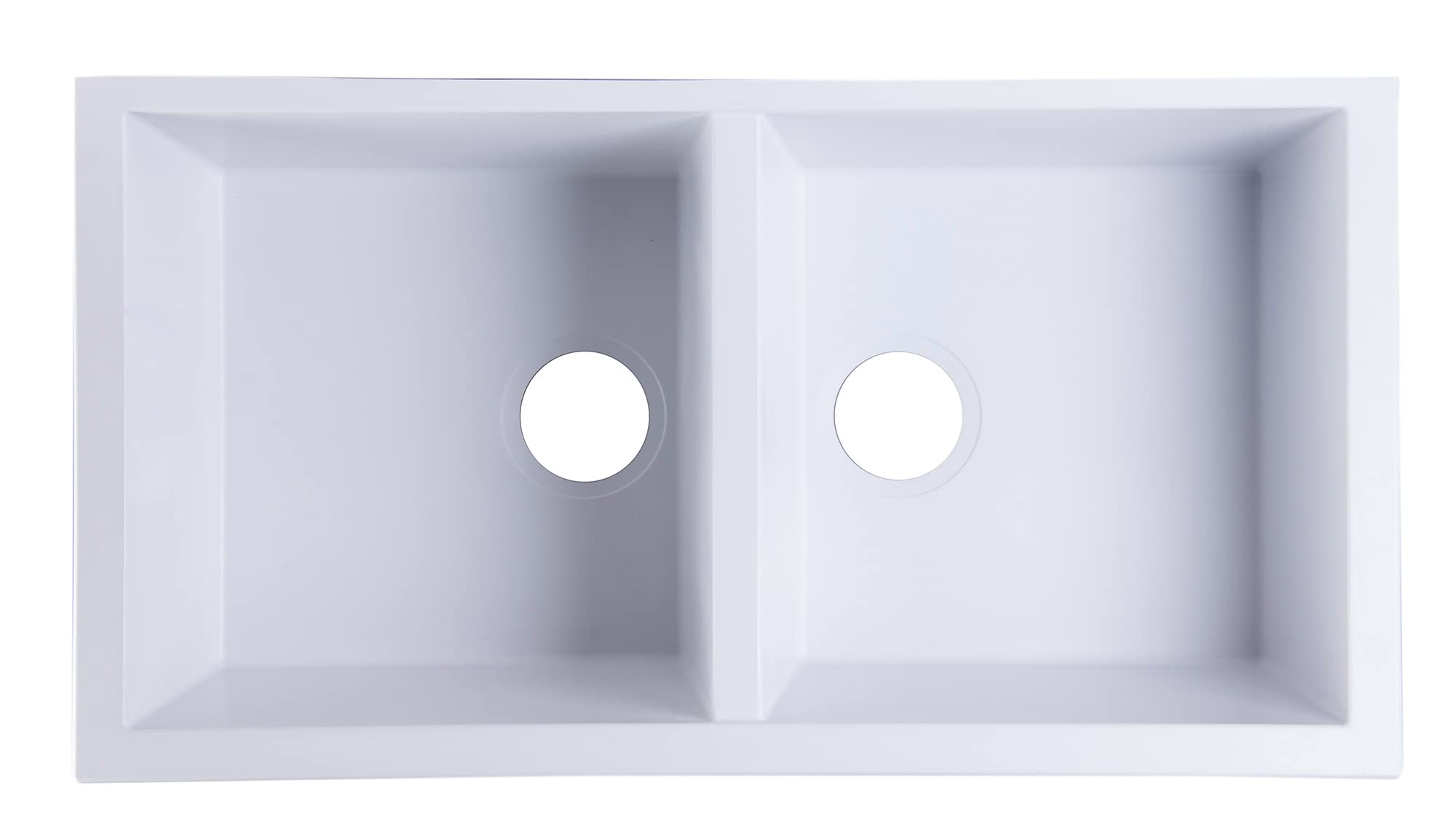 Alfi Brand Ab3420Um-W Undercount Double Bowl Granite Composite Kitchen Sink 34 White