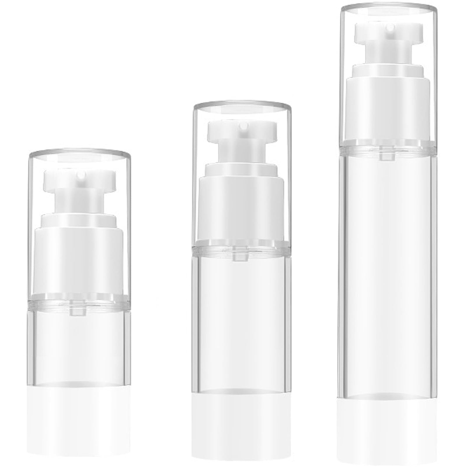 Qeuly 3 Pack Airless Pump Bottles Travel Size Pump Bottle Lotion Container Refillable Cosmetic Pump Dispensers For Foundation Mo