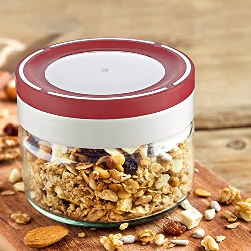 Tribello 10Oz Mason Jars Overnight Oats Container With Lid, 6 Pack Glass Canning Jars, Wide Mouth Mason Jars With Lids Plastic A