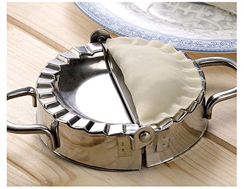 Iaxsee 6 Pieces Dumplings Maker Stainless Steel Dumpling Mold Set, 3 Dumpling Molds, 3 Dumpling Skin Maker