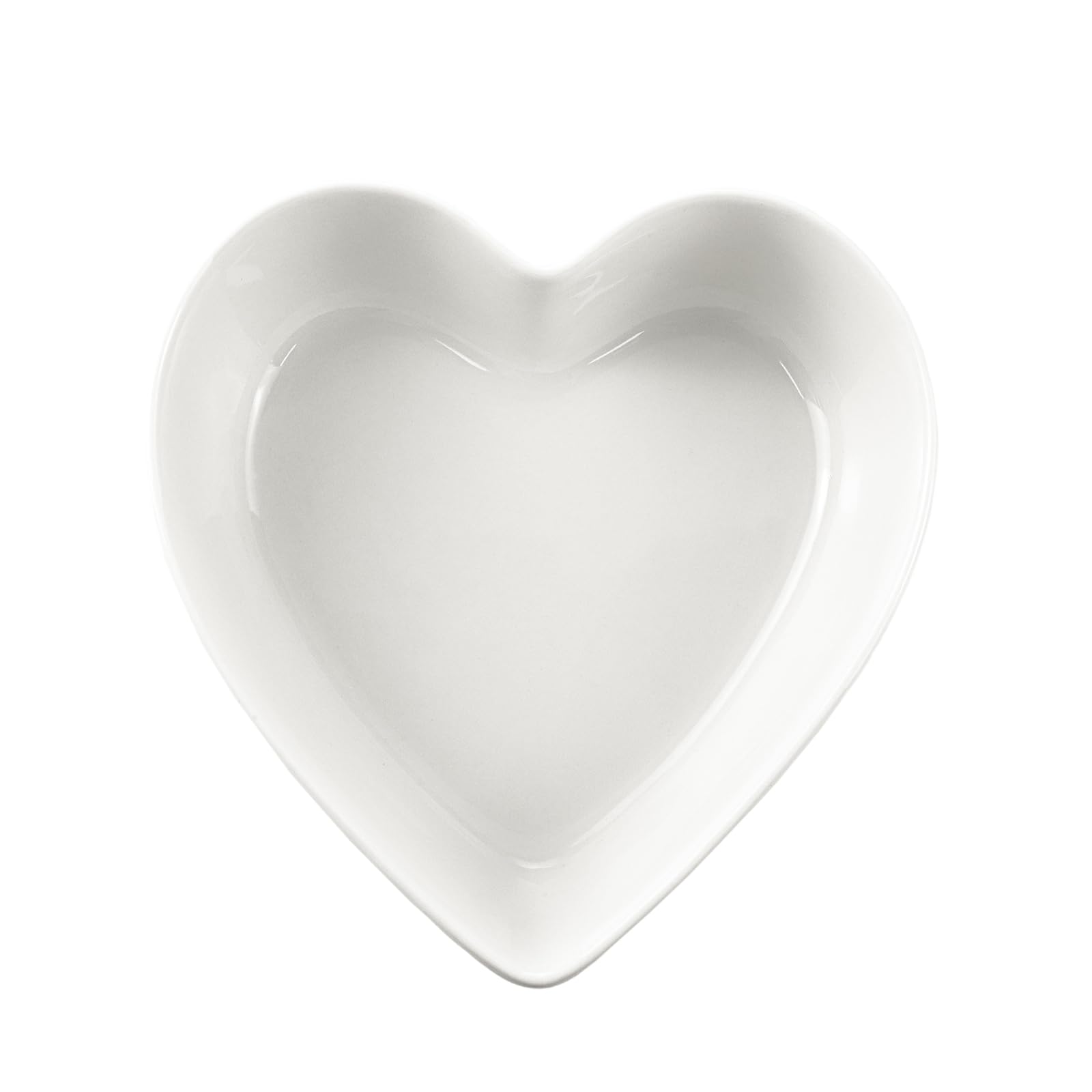 WAIT FLY Heart-shaped Ceramic Bowls for Salad, Soup, Dessert - White